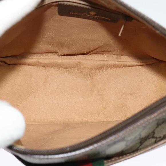 GUCCI GG Supreme Web Sherry Line Bag Pvc Beige Gold 89 02 032 - Picture 16 of 16